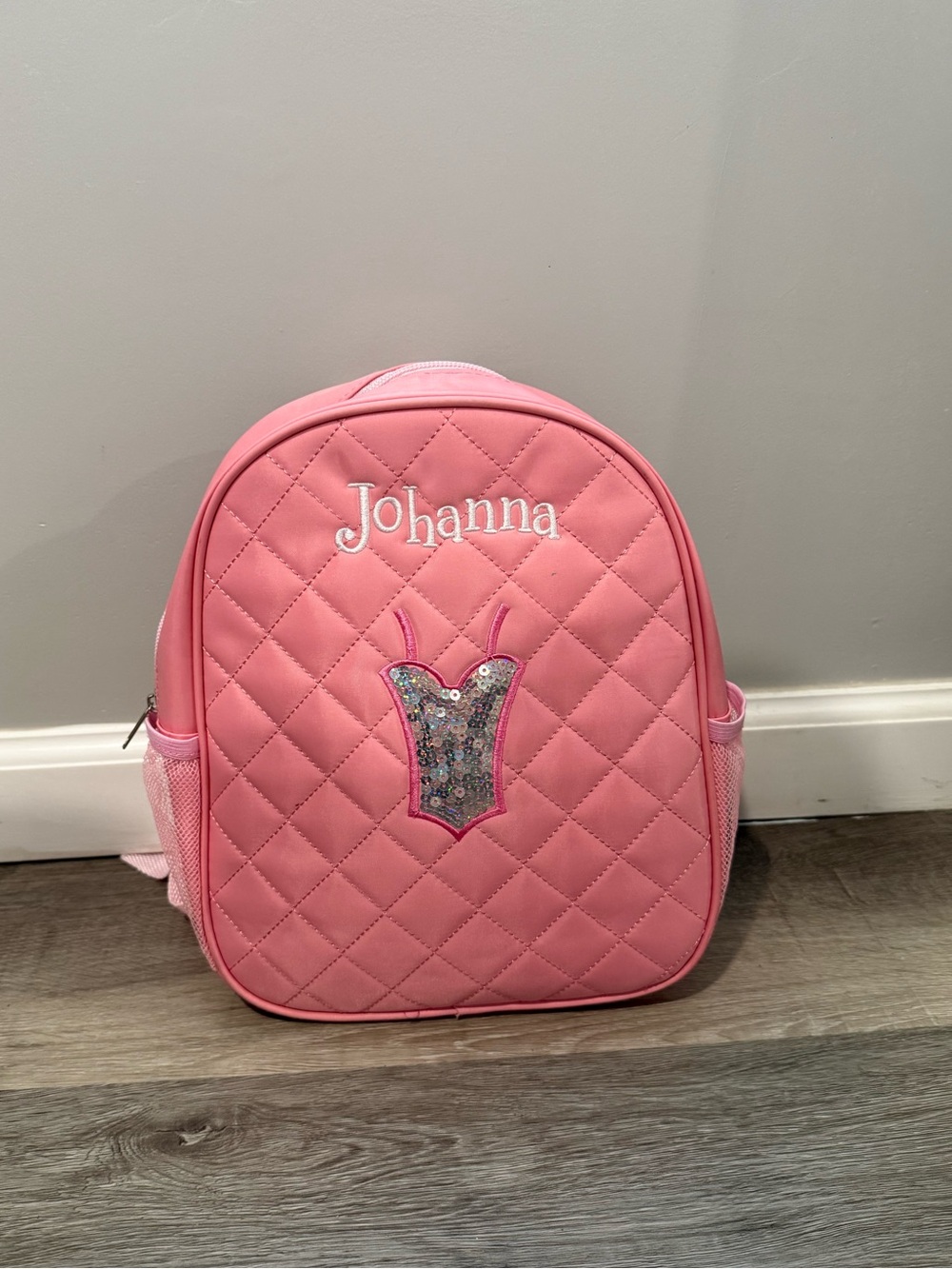 Othr Pink Quilted Kids Backpack with Sequin Ballerina